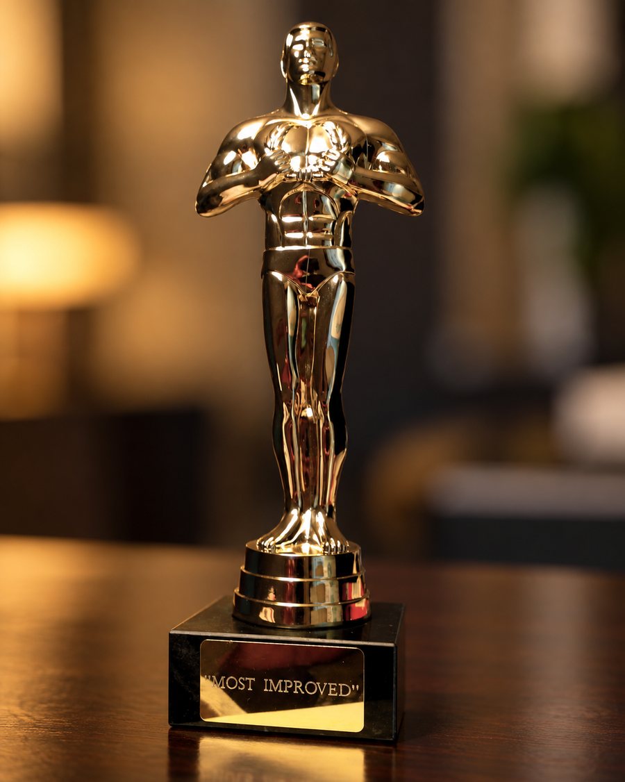Most Improved award trophy